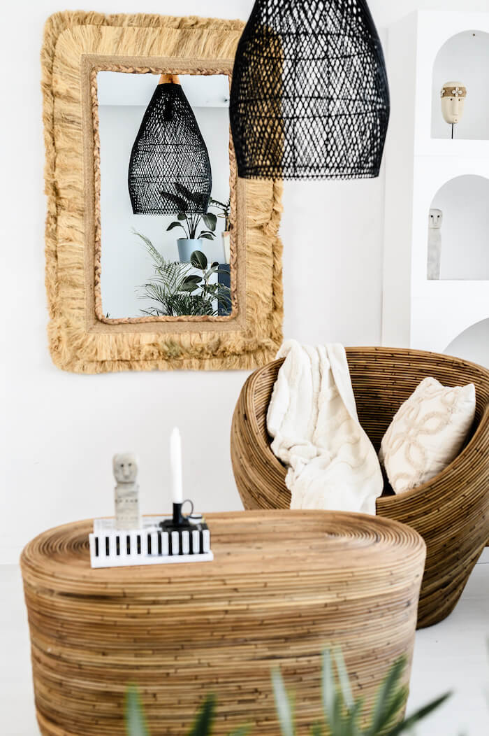 STOLIK OVALNY RATTANOWY TEGAL CIEMNY