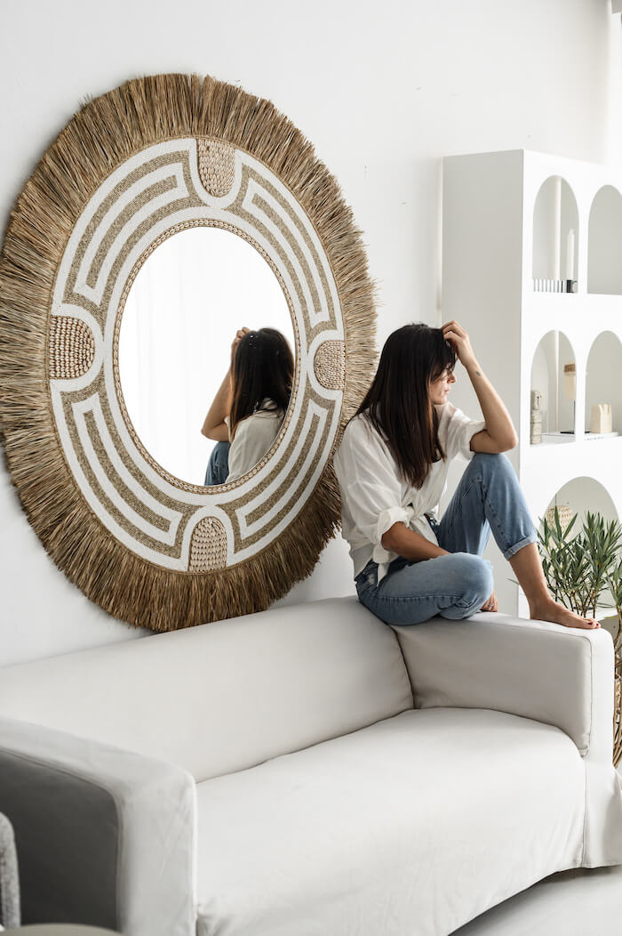 LUSTRO XXL CLEOPATRA DUŻE W STYLU BOHO