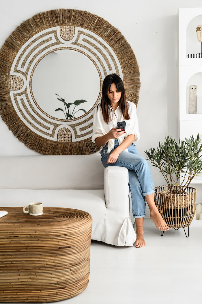 LUSTRO XXL CLEOPATRA DUŻE W STYLU BOHO