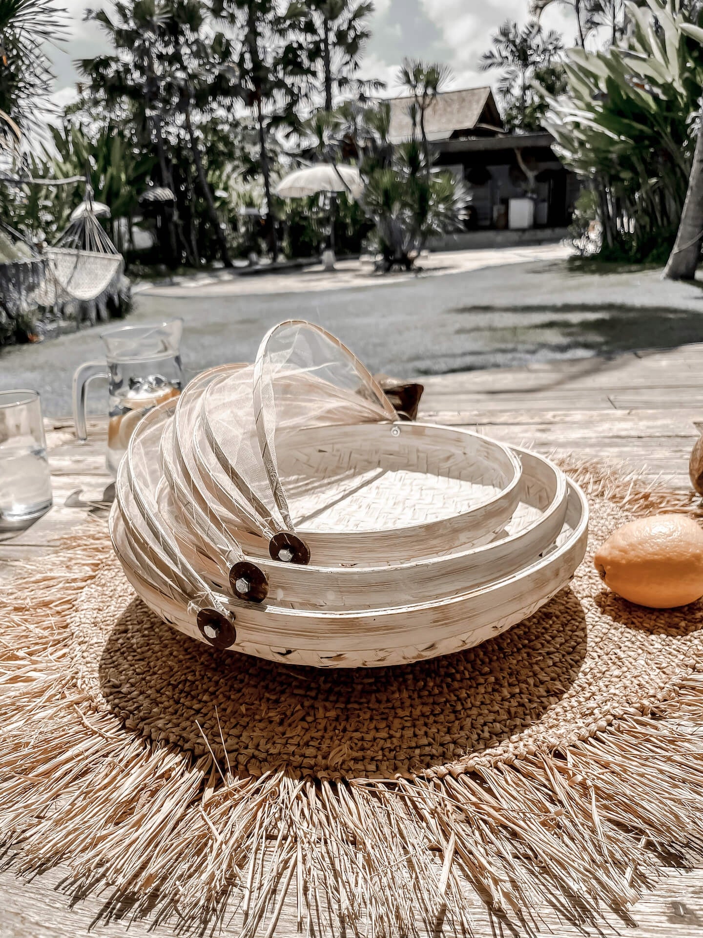 TACA BAMBUSOWA ROYAL L BIAŁA