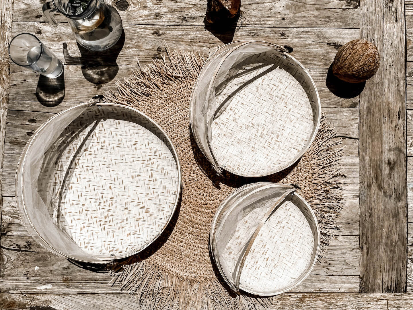 TACA BAMBUSOWA ROYAL L BIAŁA