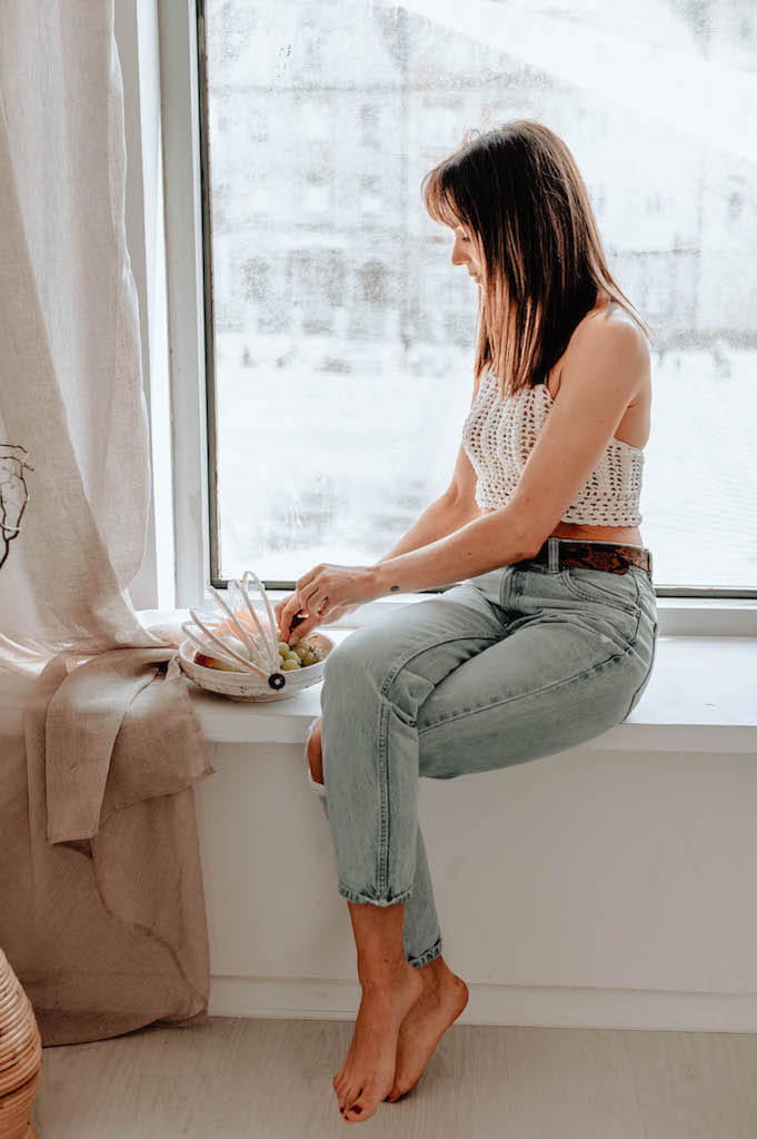 TACA BAMBUSOWA ROYAL L BIAŁA