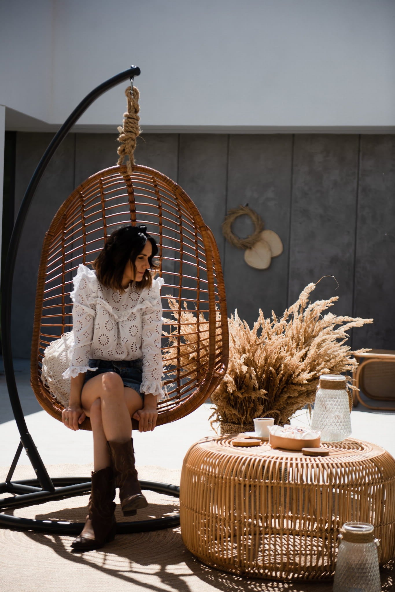 FOTEL WISZĄCY HUGO NATURALNY