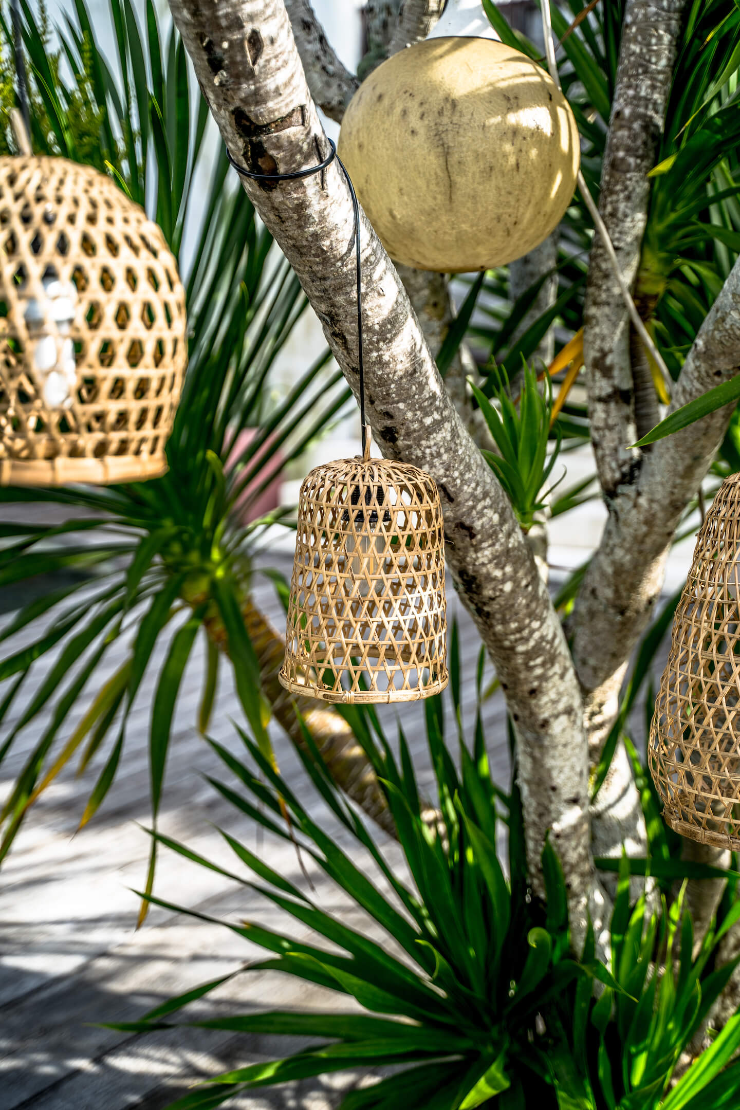 ZESTAW TRZECH OKRĄGŁYCH LAMP WISZĄCYCH BOHO