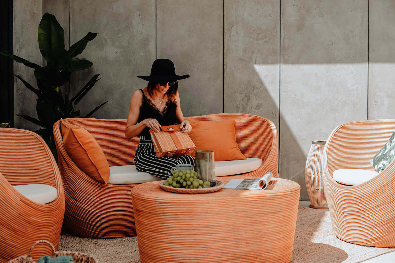 ZESTAW RATTANOWY TEGAL 4 KONIAK OKRĄGŁY