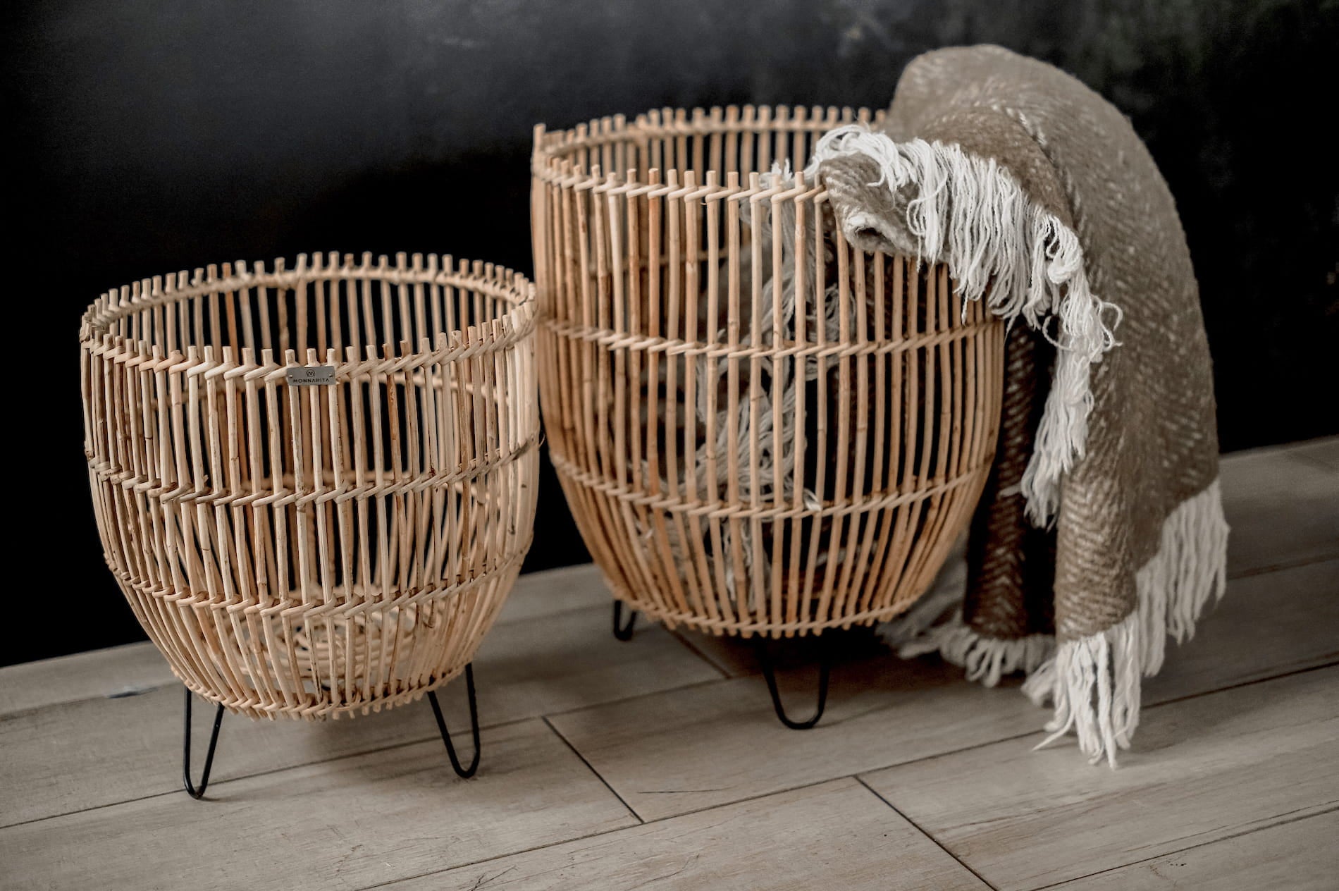 ZESTAW TRZECH DONIC/KOSZY LAURA – NATURALNY RATTAN