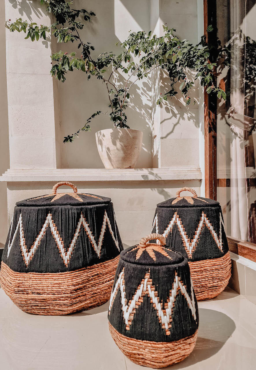 ZESTAW TRZECH KOSZY PERU W KOLORZE CZARNYM