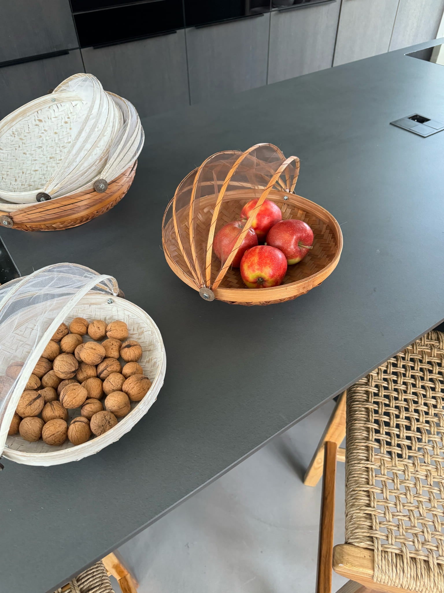 ZESTAW TRZECH BAMBUSOWYCH TAC ROYAL W KOLORZE BIAŁYM