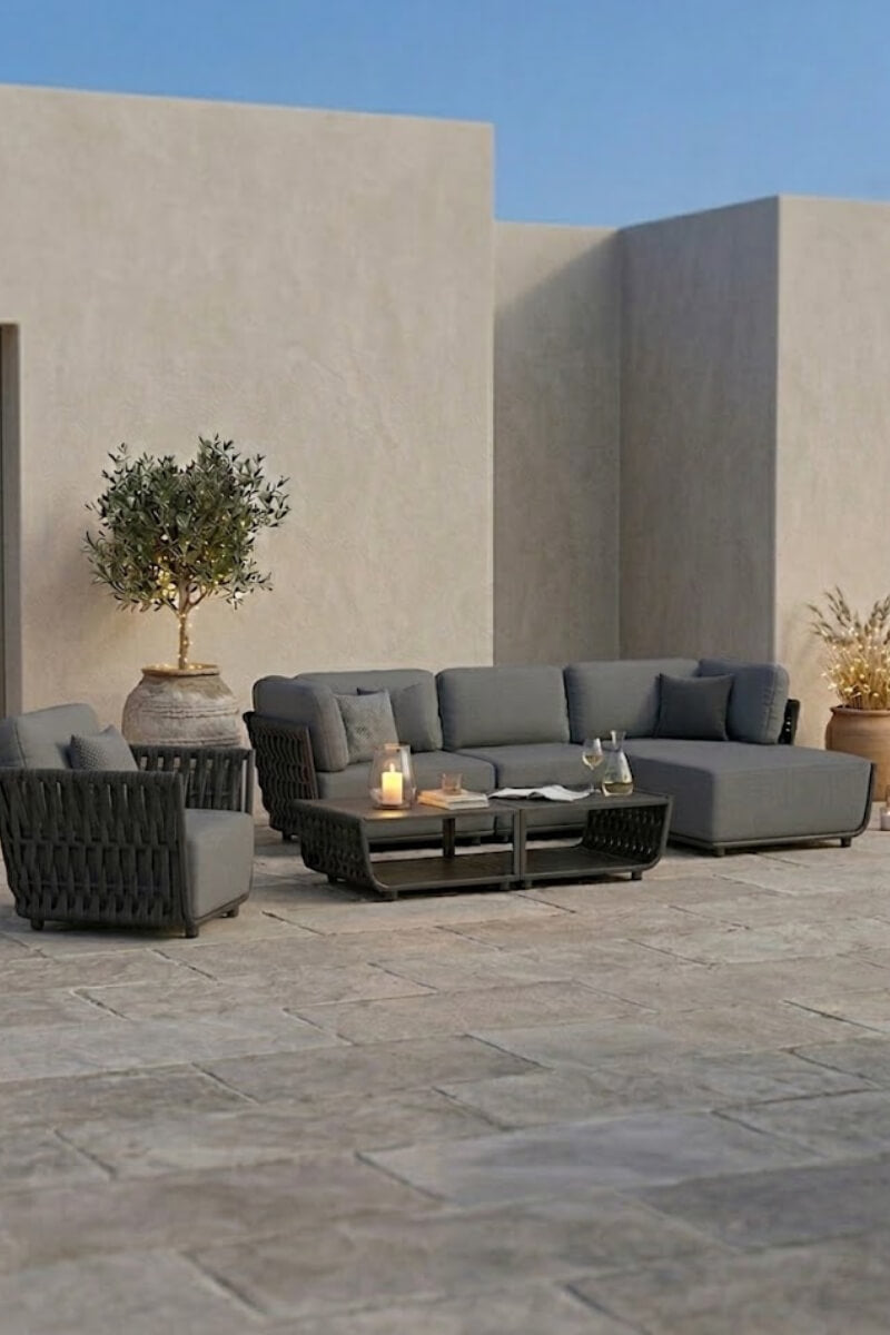 ZESTAW 6 CZĘŚCIOWY SZARY SERANO LOUNGE