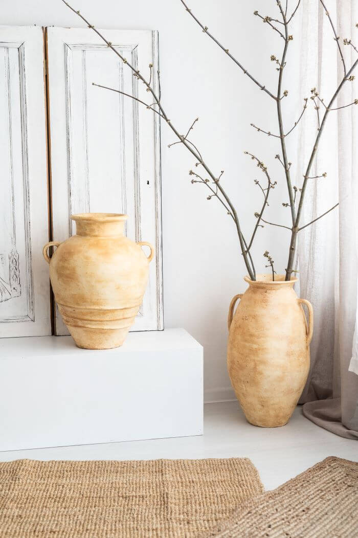 DUŻY WAZON PODŁOGOWY Z TERRAKOTY DELTA NATURALNA