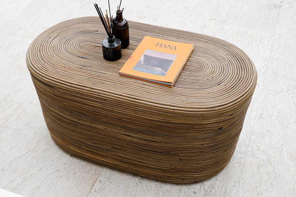 STOLIK OVALNY RATTANOWY TEGAL CIEMNY