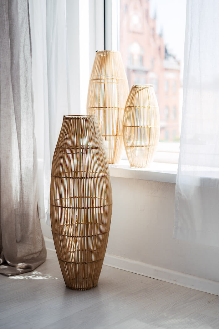 LAMPA RATTANOWA PODŁOGOWA MAXI M