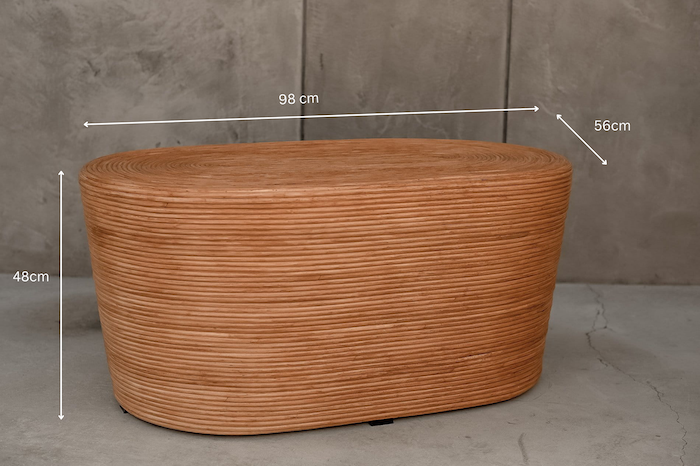 STOLIK RATTANOWY TEGAL OVALNY JASNY