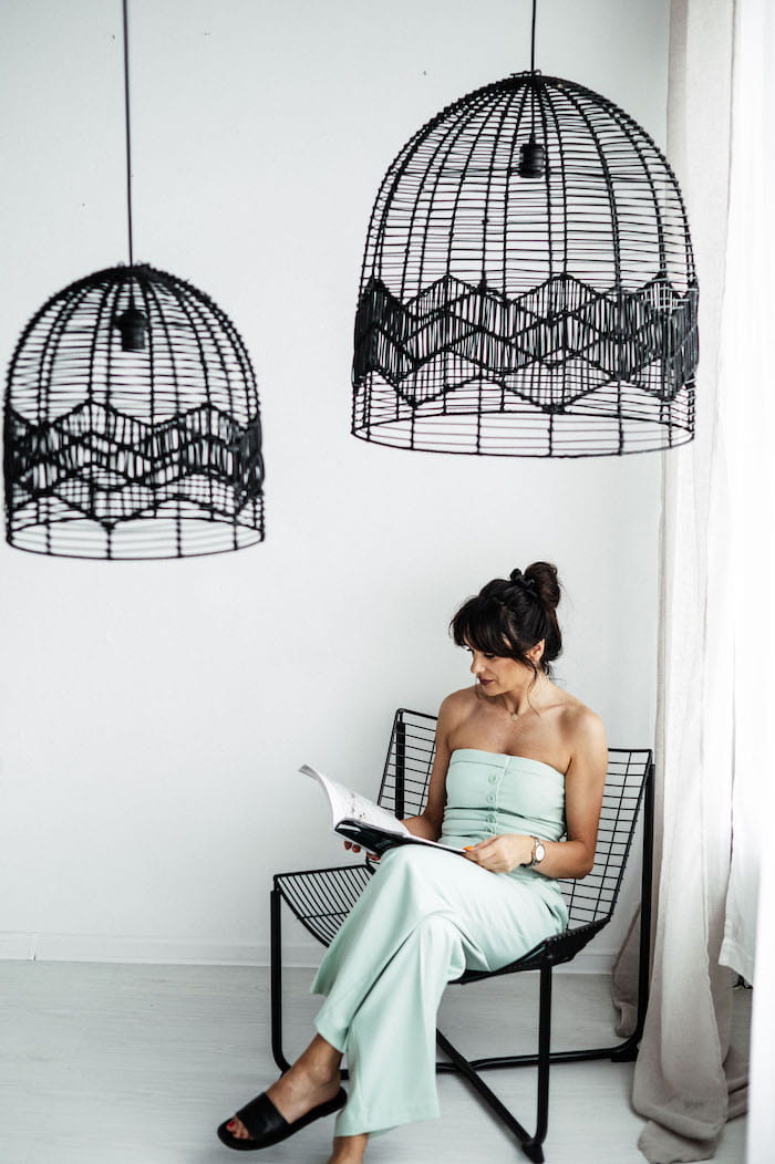 LAMPA MORGAN L CZARNA