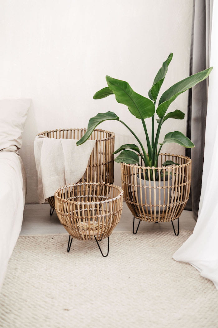 ZESTAW TRZECH DONIC/KOSZY LAURA – SZARY RATTAN