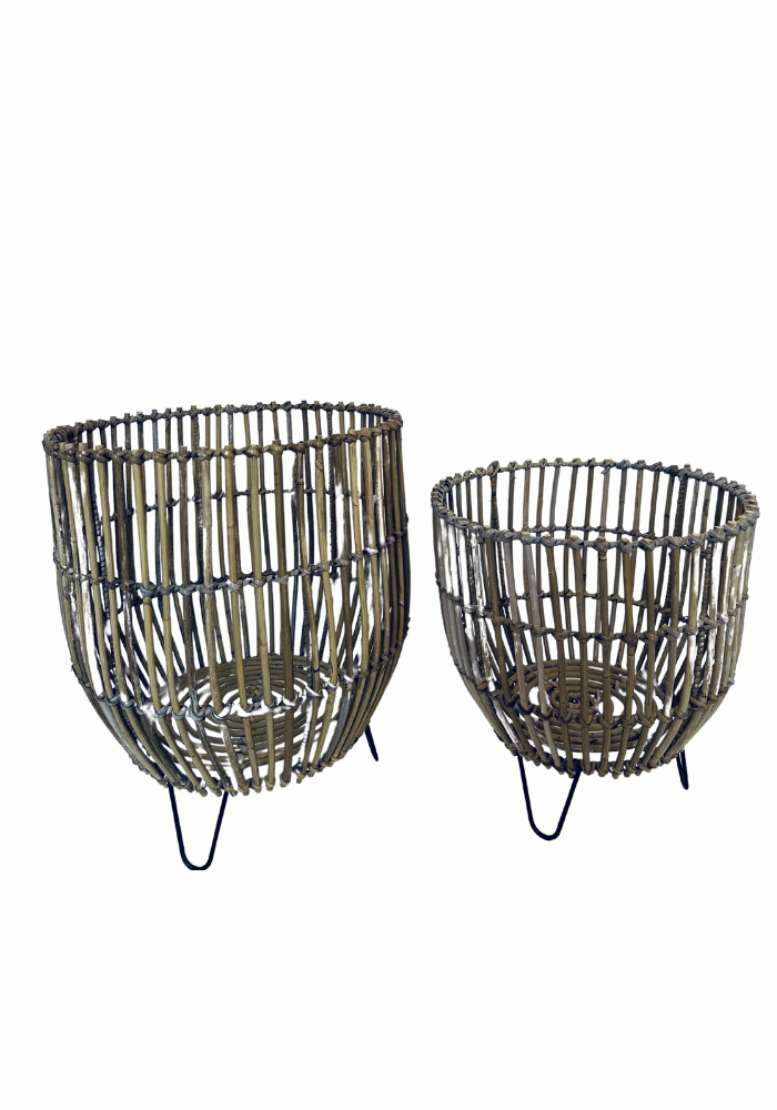 ZESTAW DWÓCH DONIC/KOSZY LAURA – SZARY RATTAN