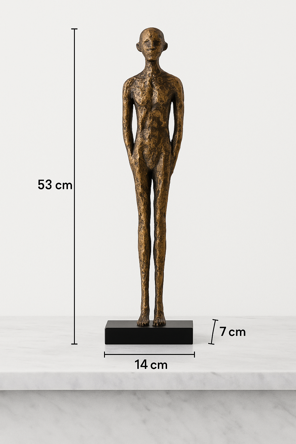 FIGURKA DEKORACYJNA CHRISTIANO L MIEDZIANY