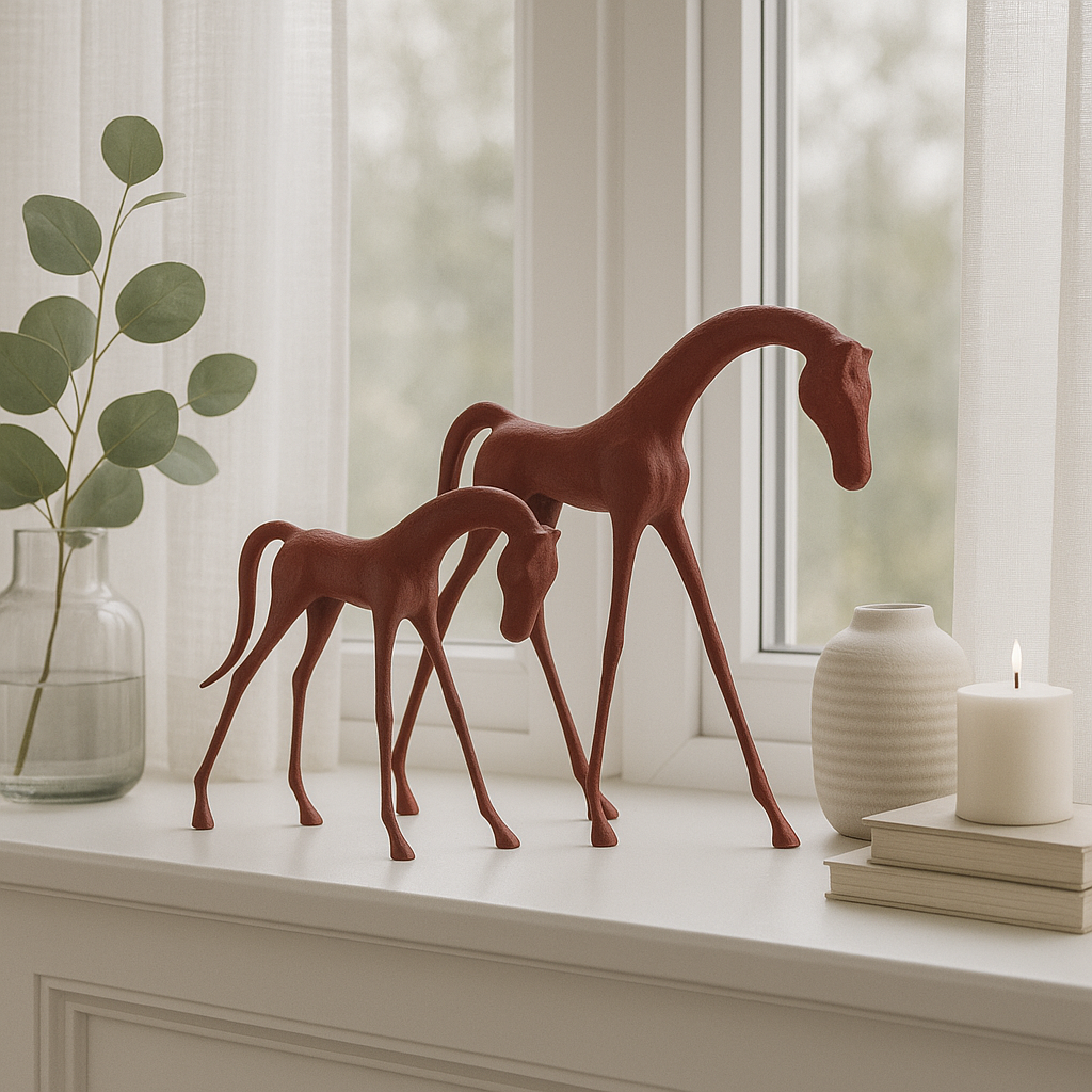 ZESTAW DWÓCH FIGUREK DEKORACYJNYCH  COCO CZERWONE