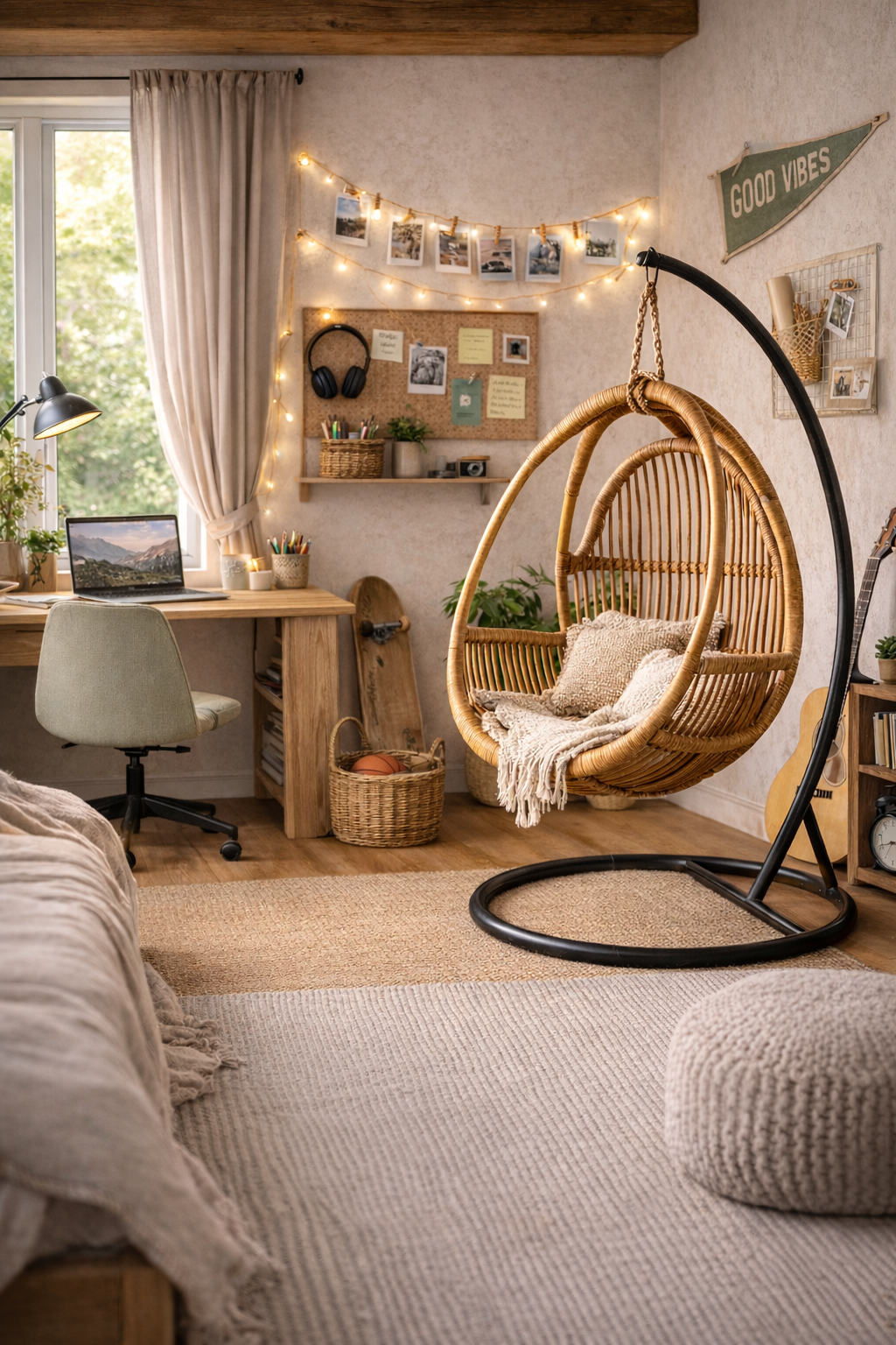 FOTEL WISZĄCY HENRY KONIAK ZE STELAŻEM