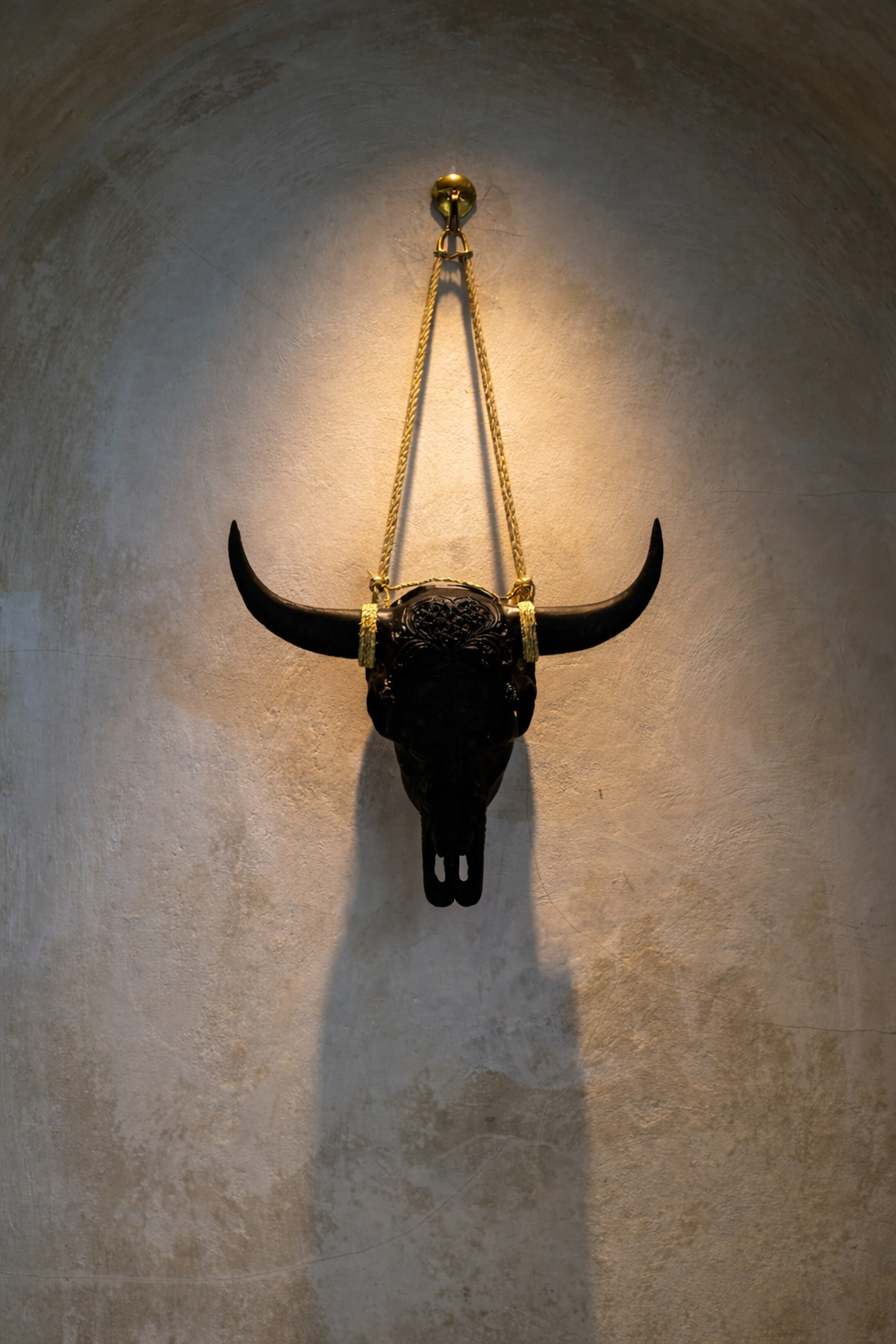 DEKORACJA GŁOWA BYKA CZARNA M