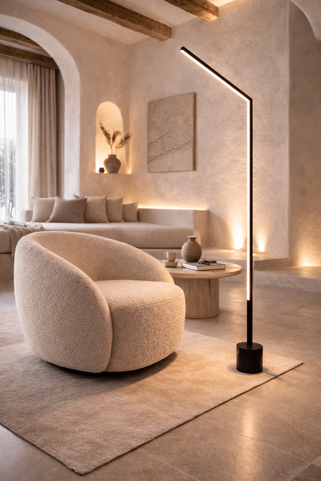 LAMPA PODŁOGOWA PORTIMA CZARNA