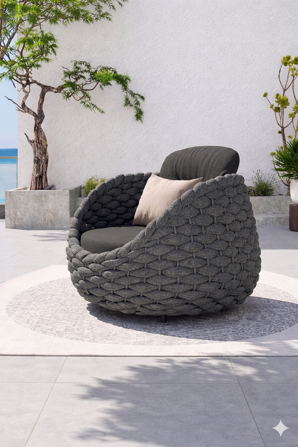 FOTEL OGRODOWY MARINO LOUNGE ANTRACYT