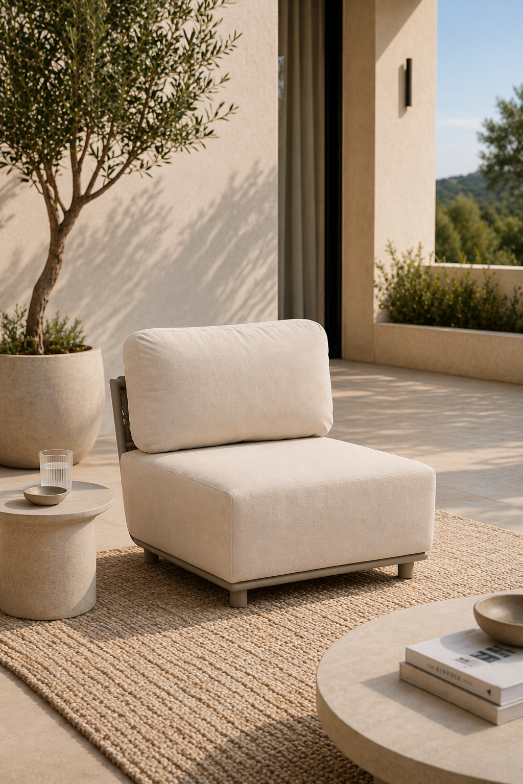 ELEMENT ŚRODKOWY SOFY JASNOSZAREJ SERANO LOUNGE