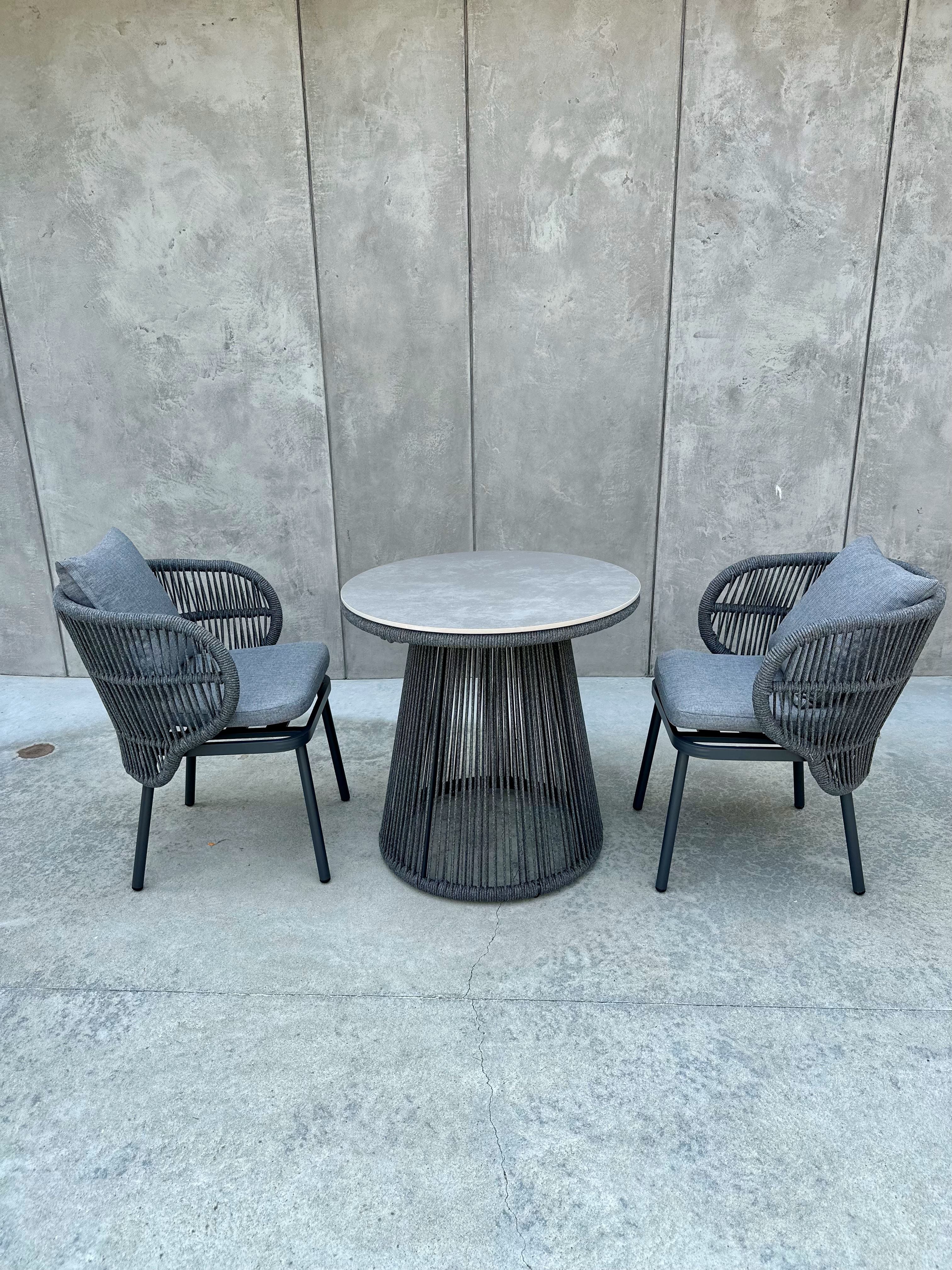 ALUMINIOWY FOTEL AZZURA SZARY