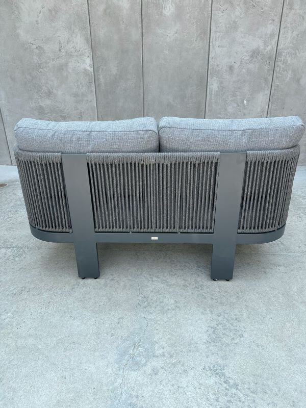 SOFA ALUMINIOWA DWUOSOBOWA LEONE W KOLORZE SZARYM