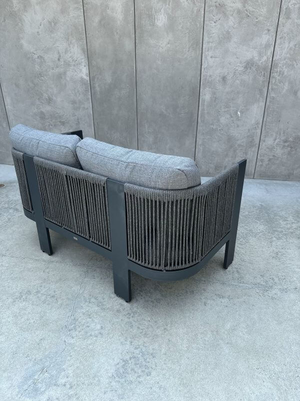 SOFA ALUMINIOWA DWUOSOBOWA LEONE W KOLORZE SZARYM