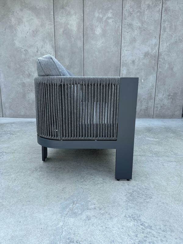 SOFA ALUMINIOWA DWUOSOBOWA LEONE W KOLORZE SZARYM