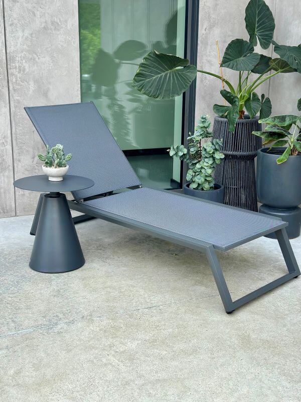ALUMINIOWY LEŻAK SERENE SZARY
