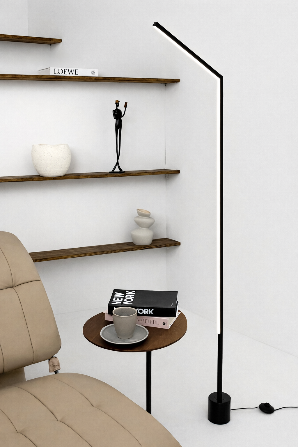 LAMPA PODŁOGOWA PORTIMA CZARNA