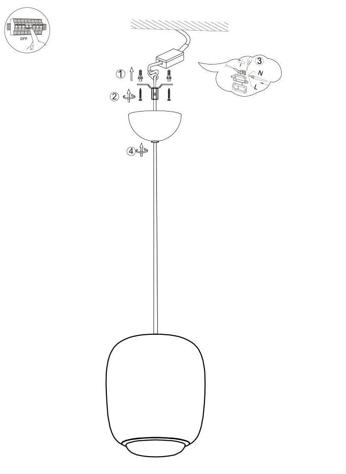 LAMPA WISZĄCA ALUMINIOWA ORIONIS M SZAMPAŃSKA