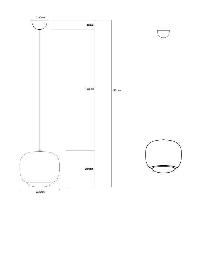 LAMPA WISZĄCA ALUMINIOWA ORIONIS S SZAMPAŃSKA