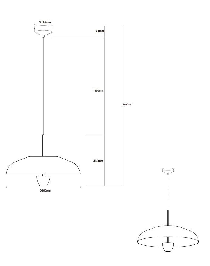 LAMPA WISZĄCA ALUMINIOWA VESPERA BRĄZOWA