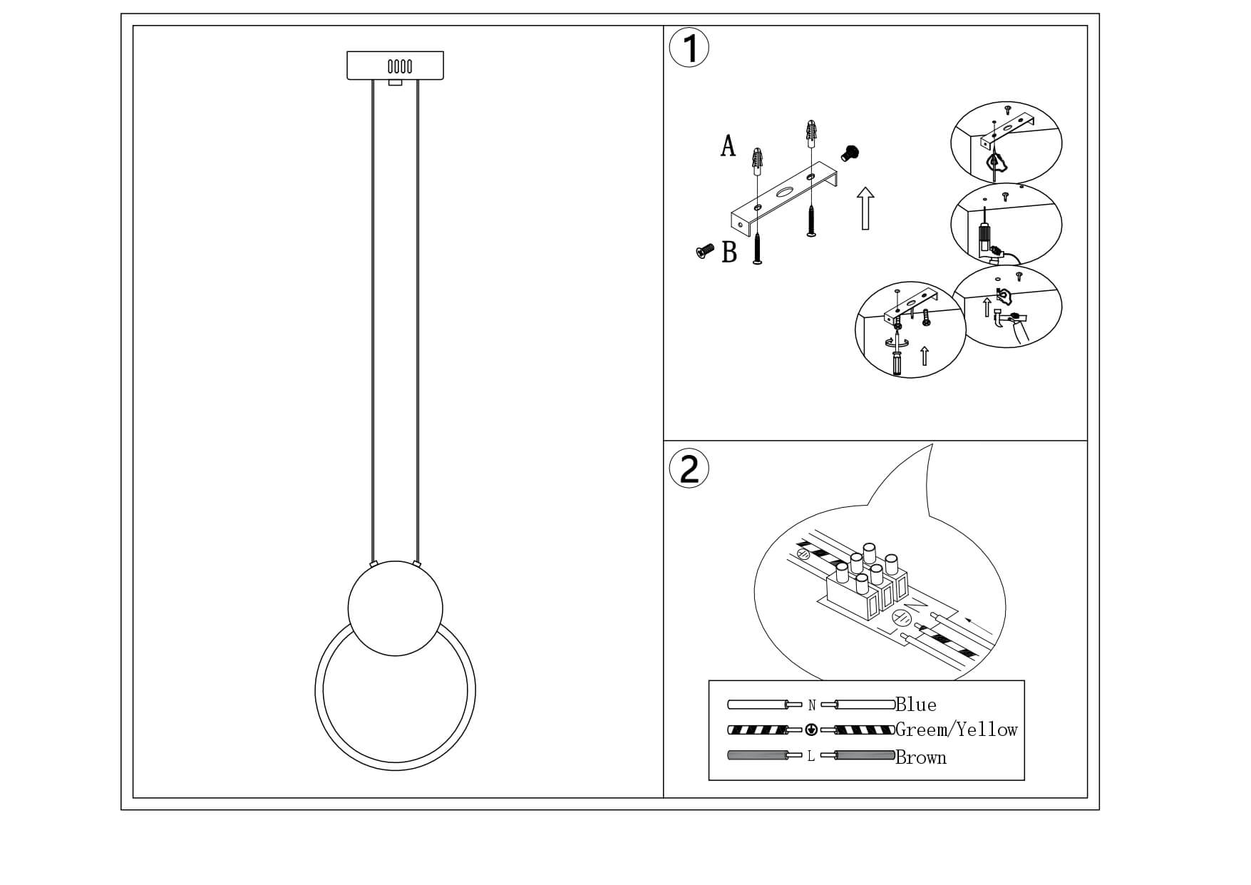 LAMPA WISZĄCA LUMINARIS ZŁOTA