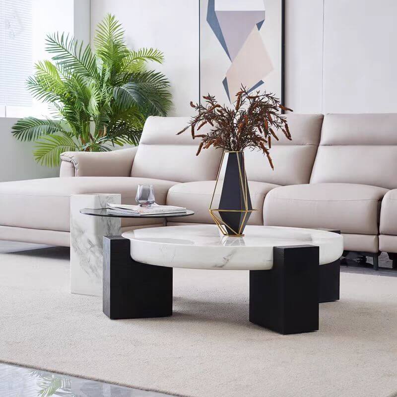 ZESTAW STOLIKÓW HEKTOR BIEL I CZERŃ W NOWOCZESNYM WYDANIU