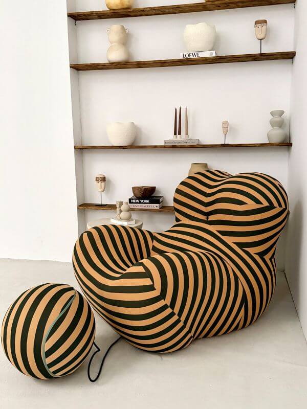 FOTEL VALERIAN BEŻ/CZARNY