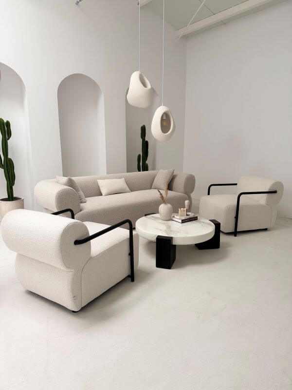 ZESTAW WYPOCZYNKOWY MILANO BEŻ SOFA 3-OSOBOWA I 2 FOTELE