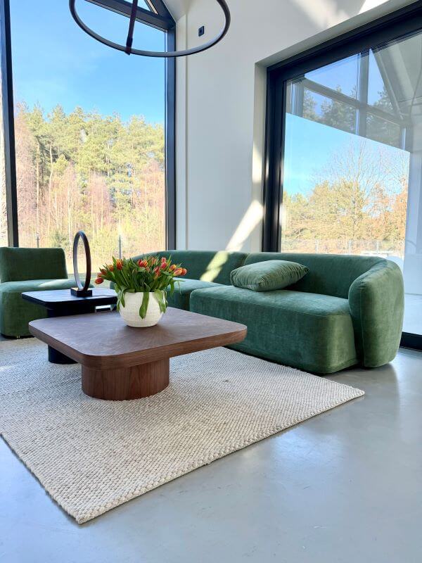 SOFA DWUOSOBOWA Z PRAWYM PODŁOKIETNIKIEM AMARONE LUX ZIELONA