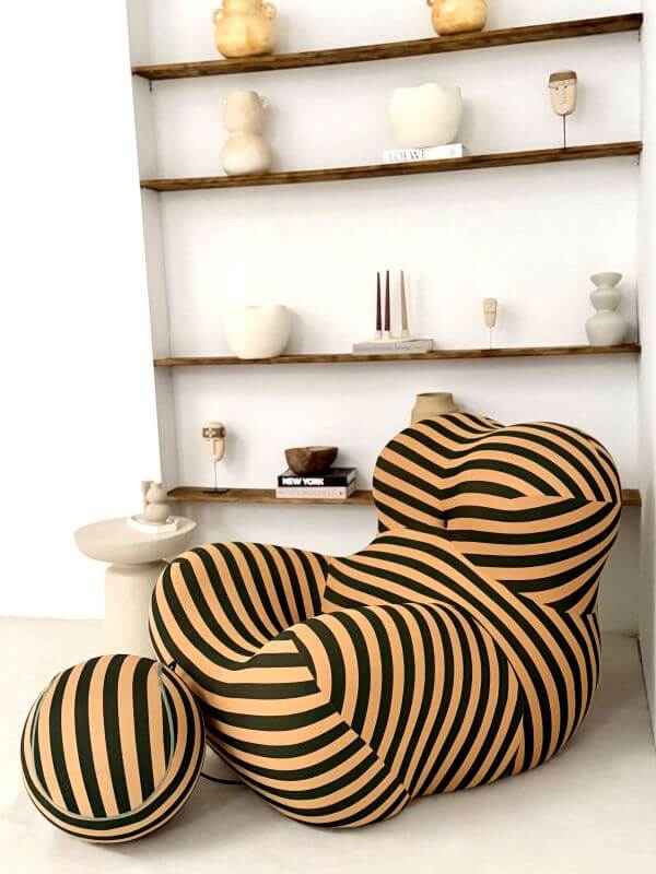 FOTEL VALERIAN BEŻ/CZARNY