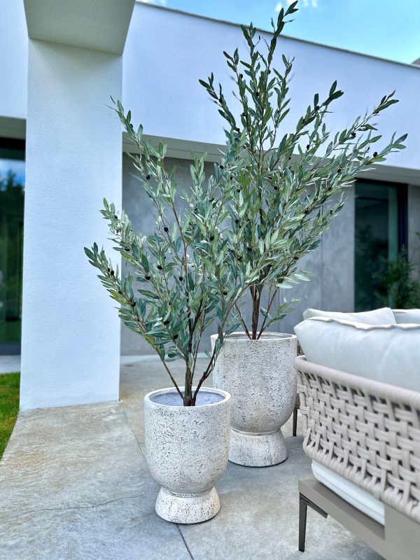 DUŻE SZTUCZNE DRZEWKO OLIWNE SZARE - 190 cm