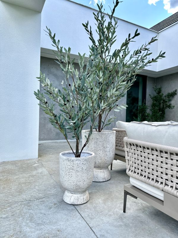 DUŻE SZTUCZNE DRZEWKO OLIWNE SZARE - 190 cm