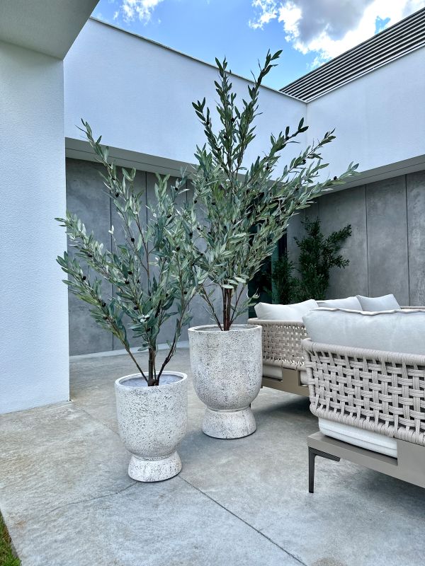 DUŻE SZTUCZNE DRZEWKO OLIWNE SZARE - 190 cm