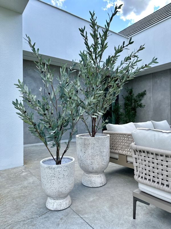 DUŻE SZTUCZNE DRZEWKO OLIWNE SZARE - 190 cm