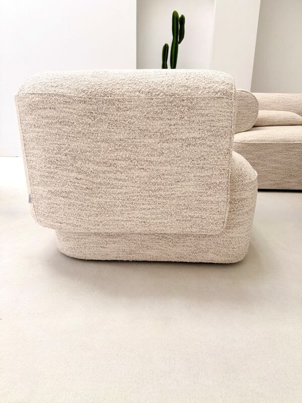 ZESTAW WYPOCZYNKOWY BELAGIO KREMOWY MELANŻ Z BORDEM SOFA 3-OSOBOWĄ I 2 FOTELE