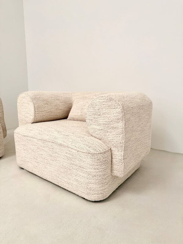 FOTEL BELAGIO – KREMOWY MELANŻ Z BORDEM