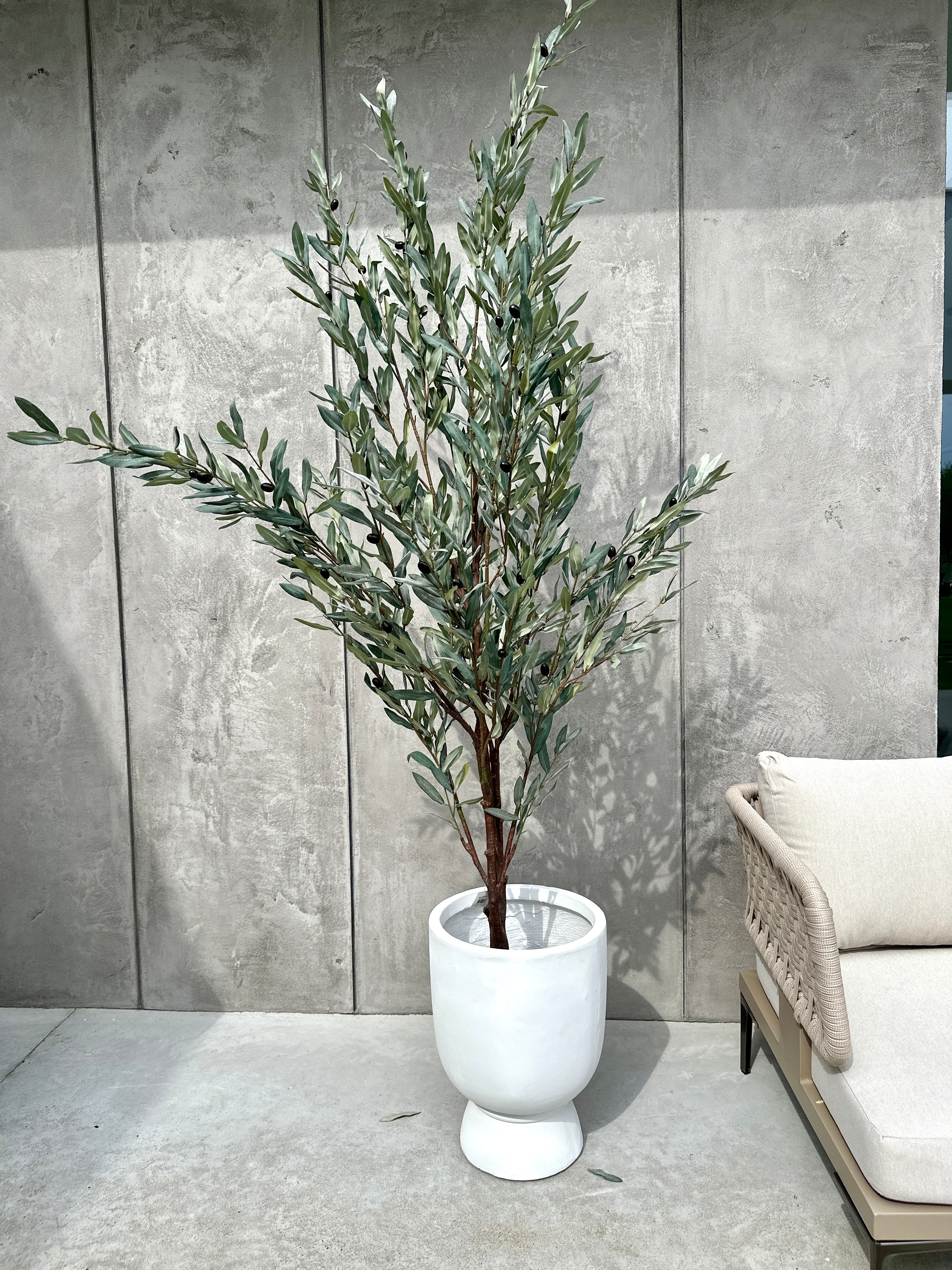 DUŻE SZTUCZNE DRZEWKO OLIWNE SZARE - 190 cm