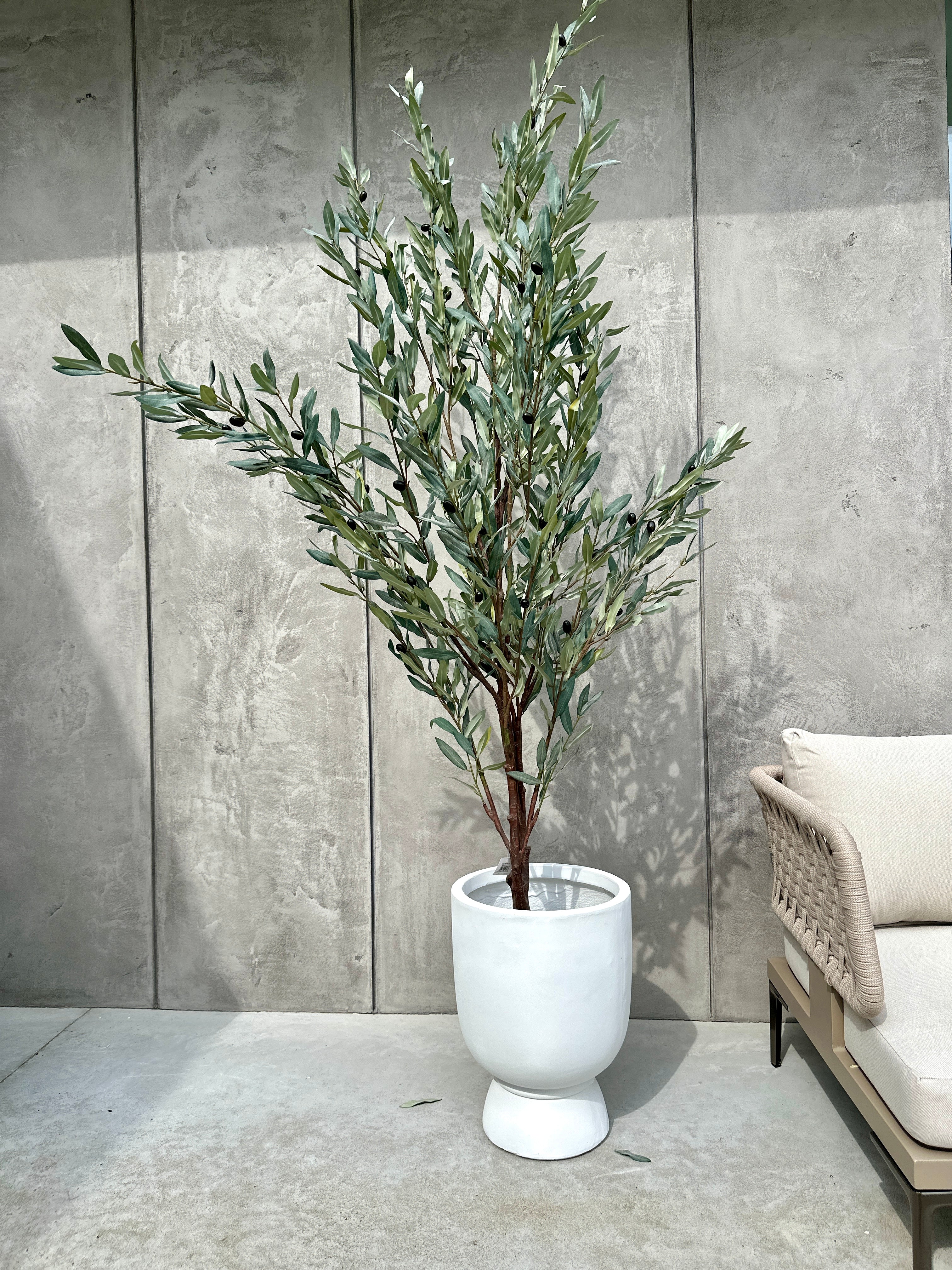 DUŻE SZTUCZNE DRZEWKO OLIWNE SZARE - 190 cm